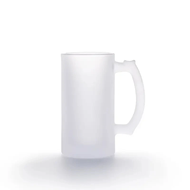 Top Quality Clear Frosted Glass Beer Mug 16 OZ Sublimation Blank Printing Coffee Mug Tea Cup