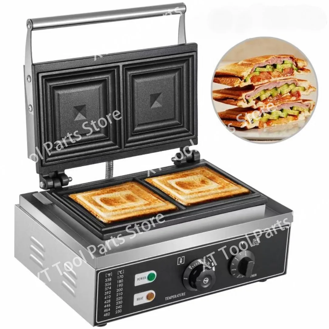 Equipment 2 Slicers Commercial Sadwich Bread Maker Panini Press BBQ Bread Toaster Waffle Maker