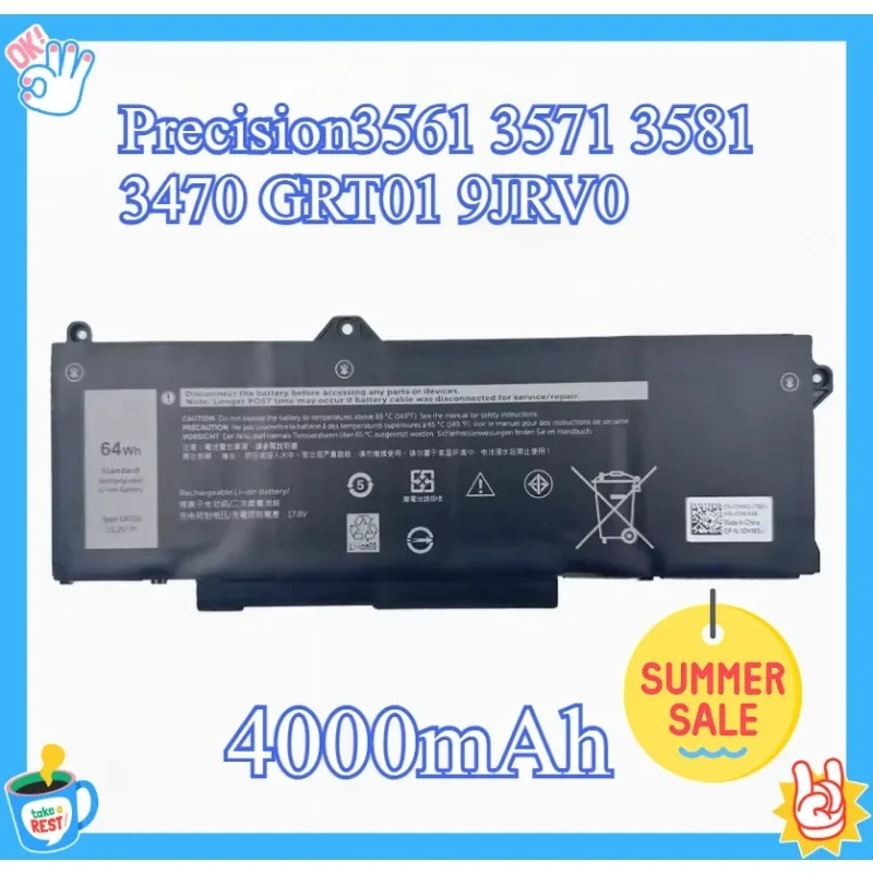 [NEW] 4000mAh Laptop Battery Part Number For Dell GRT01, 9JRV0, 3561, 3571, 3581, 3470