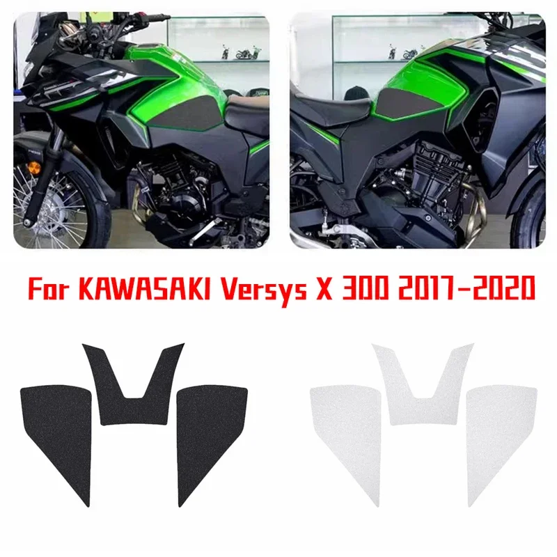 Motorcycle Tank Pad Protector Side Traction Decal For KAWASAKI Versys X 300 2017-2020