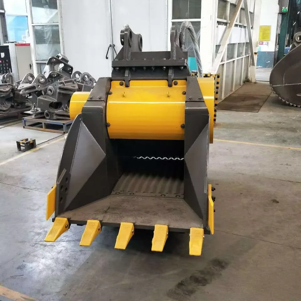 Hydraulic Crusher Bucket and Jaw Crusher Bucket Tool for 20-25 Ton Excavator, for Hard Rock and Foundation Breaking