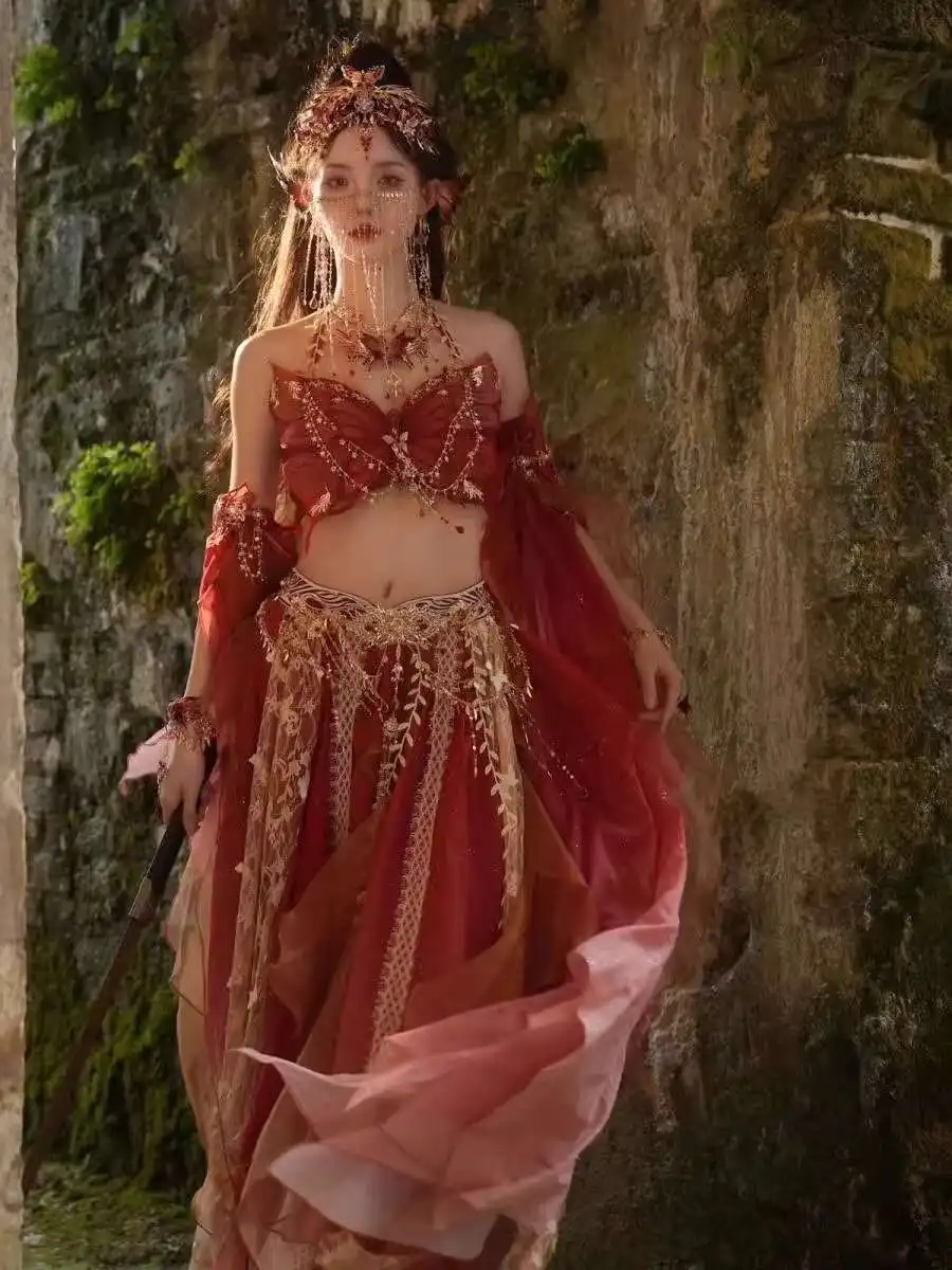 Dunhuang Female Women The Western Regions Clothing Embroidery Photography Butterfly Dress Cos Cosplay
