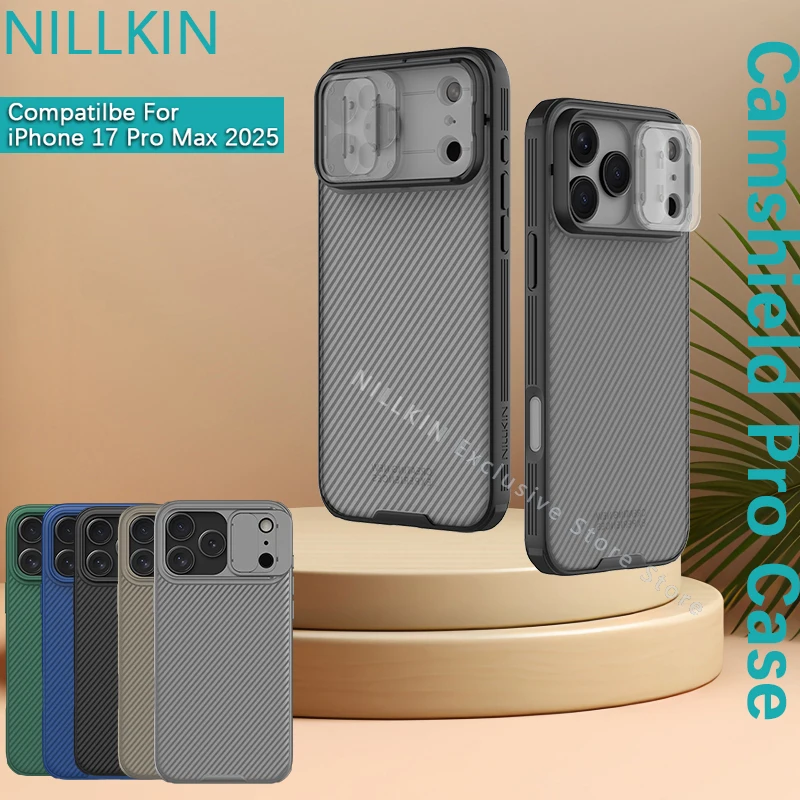 

Nillkin для iPhone 17 Pro Max 2025 ТПУ + ПК, жесткий чехол CamShield Pro, объектив, раздвижное окно, чехол для телефона, чехол