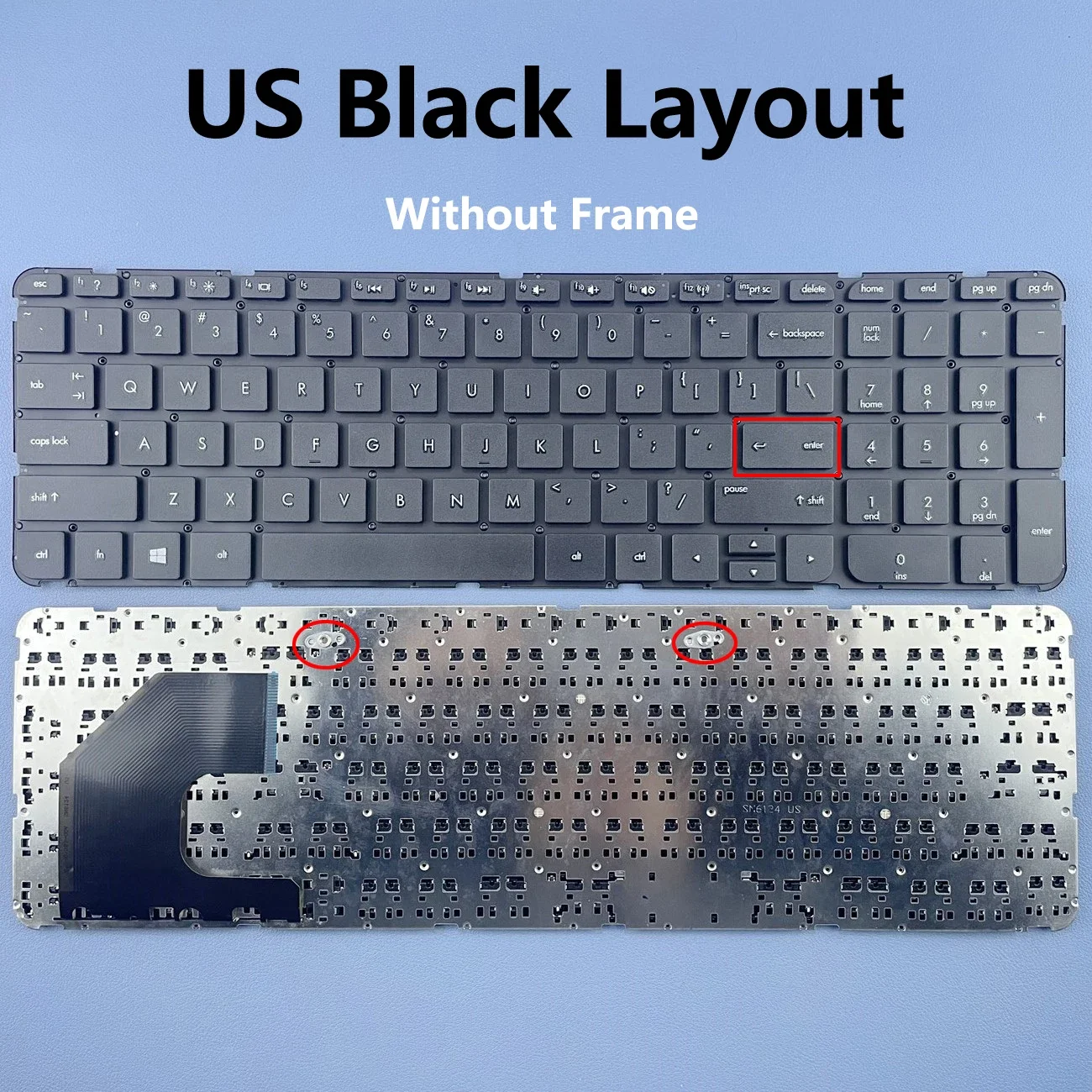 

US Without Frame Keyboard for HP Sleekbook 15-B 15T-B 15Z-B TPN-Q113 TPN-Q114 RT3290 15Z-B 15- B058SR U36 US Layout