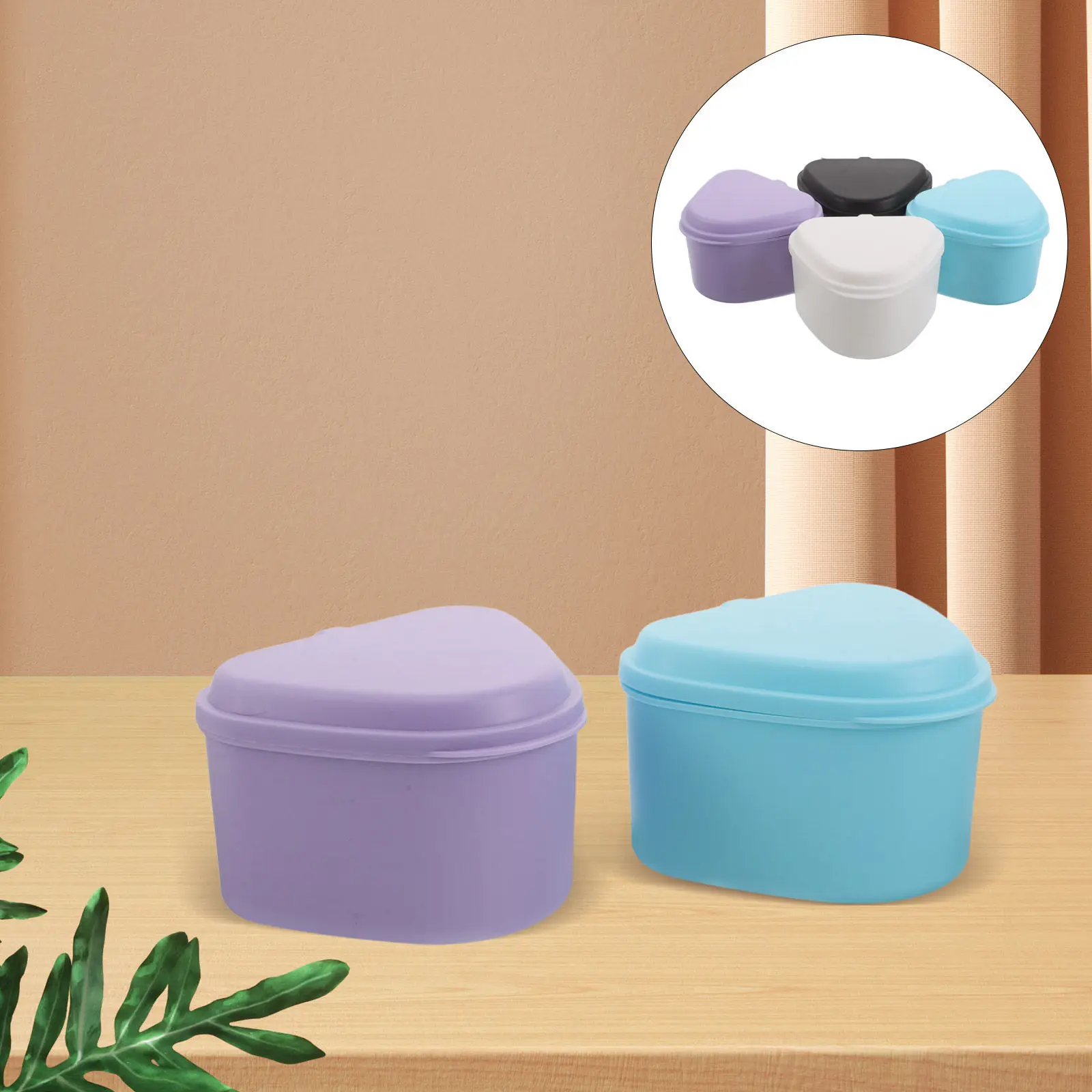 4Pcs Denture Case Space-Saving Slim Retainer Case Portable Mouth Guard Box Orthodontic Storage Container Travel Home Women Men