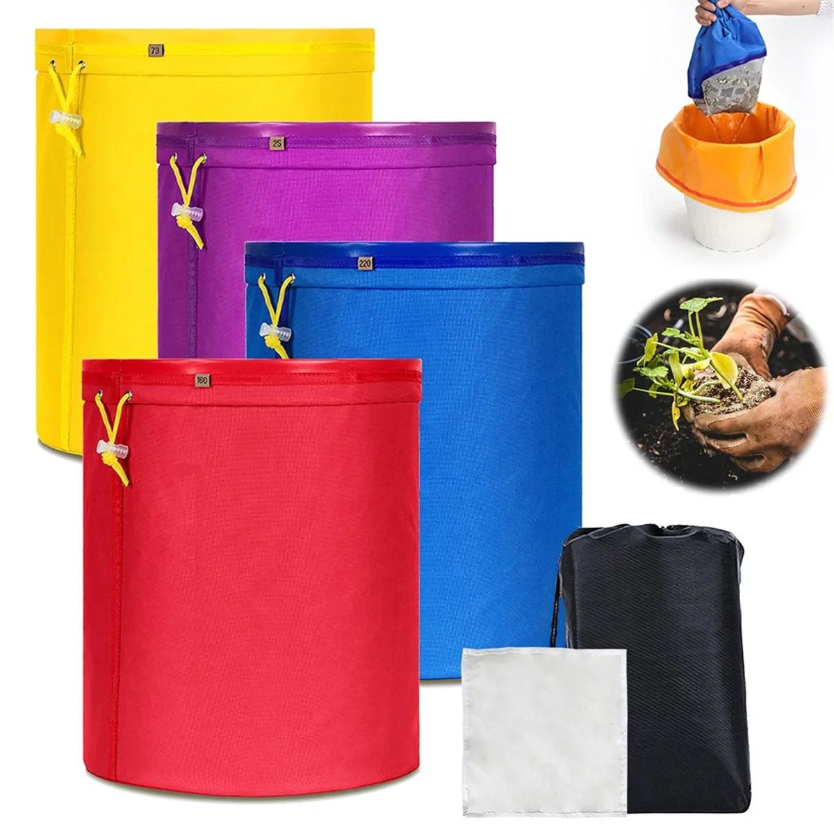 ABXHH 4 Pack Filter Bags,Filter Bag Set, Filter Screen and Storage Bag, Plant Growth Filter Bag, Storage Bag A