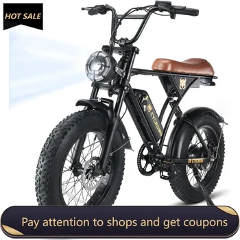 Image Electric Bike for Adults 750W Motor with 374.4WH Battery, 20MPH 55Miles Moped Style Ebike for Adults, 20" Fat Tire