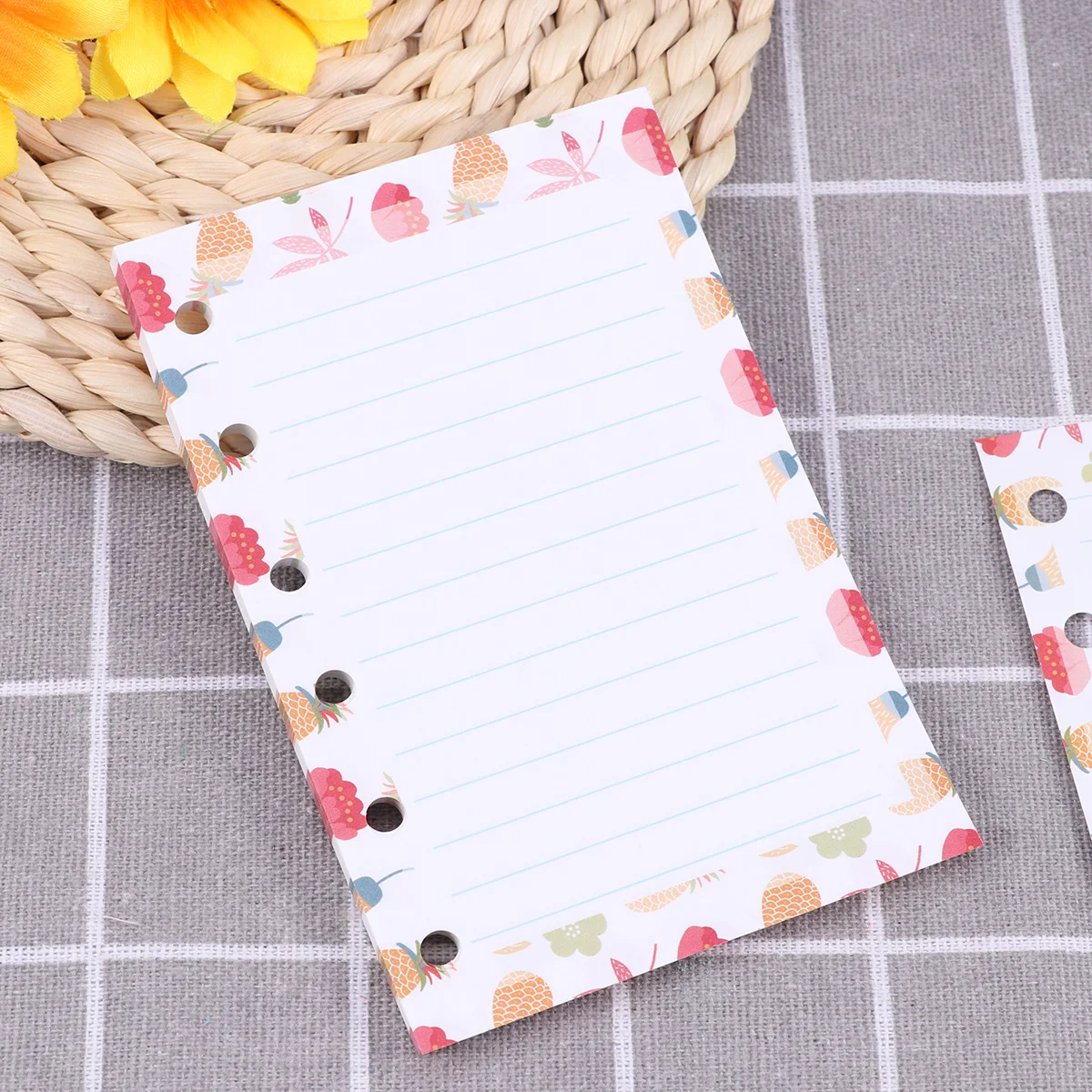 40 fogli di cartone animato colorato formato A7 ricariche di carta a 6 fori per quaderno a spirale, agenda, blocco note, scrittura quotidiana, disegno