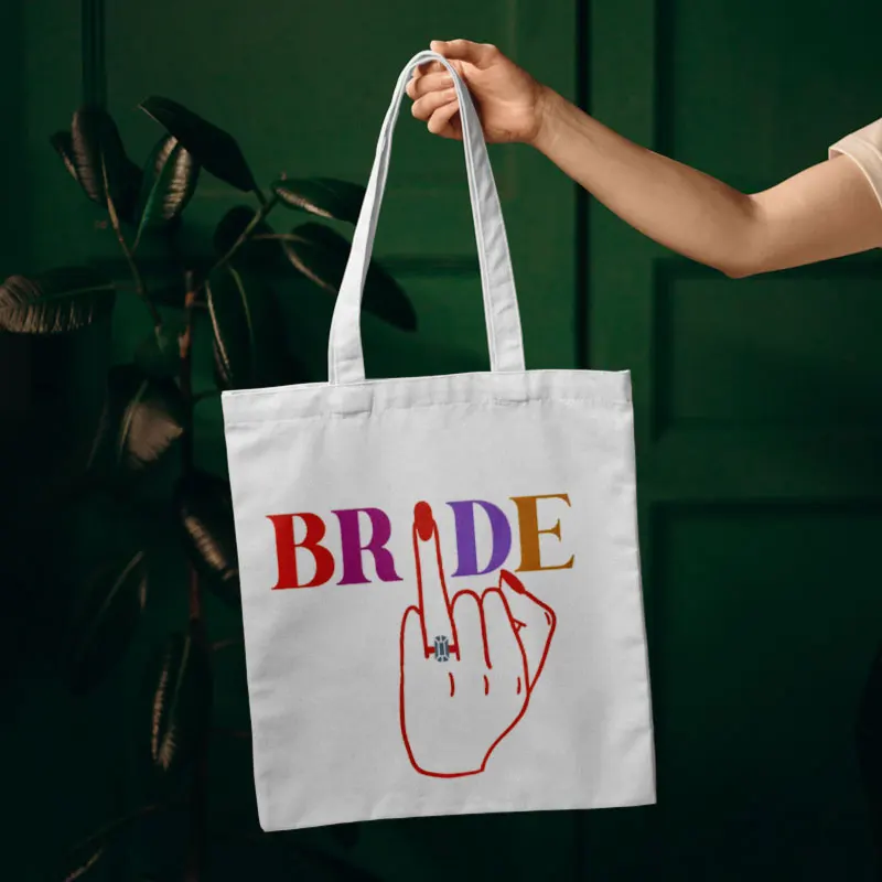 Bolso de lona con estampado de Team Bride para mujer, bolsa de mano grande informal, bolso de compras ecológico, de gran capacidad