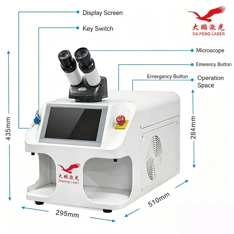 Fiber Laser Spot Welding Machine For Jewelry-60W Enclosed Cabinet Water-Cooled High-Accuracy Automatic Operation
