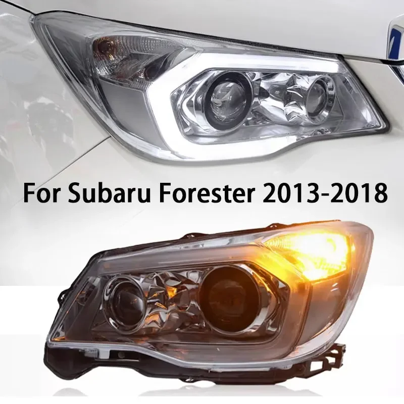 

Стайлинг автомобиля для Subaru Forester, светодиодные фары 2013-2018, фары Forester DRL, указатель поворота, дальний свет, линза проектора «ангельский глаз»