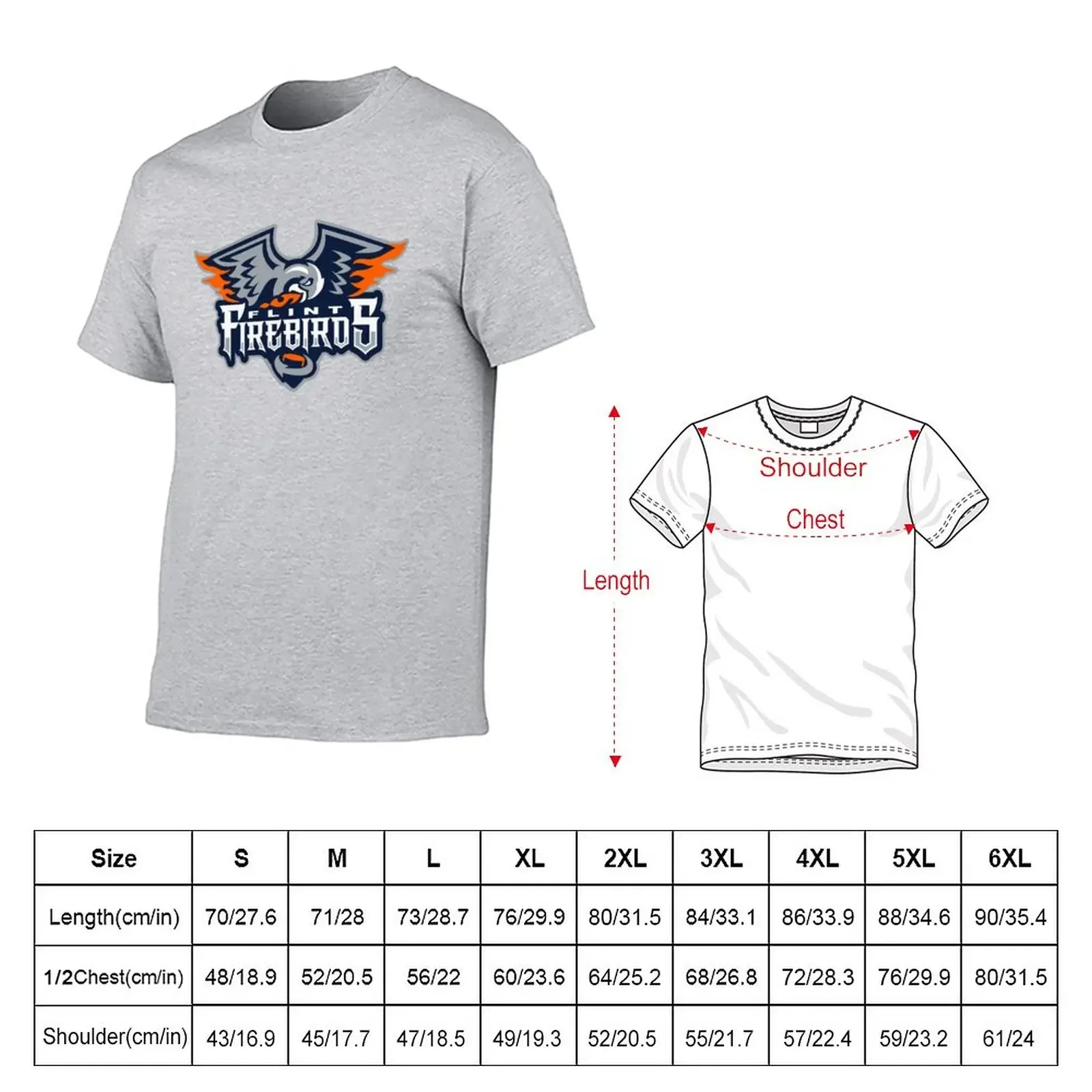 Flint Firebirds T-Shirt plus size tops plus sizes oversized mens tall t shirts