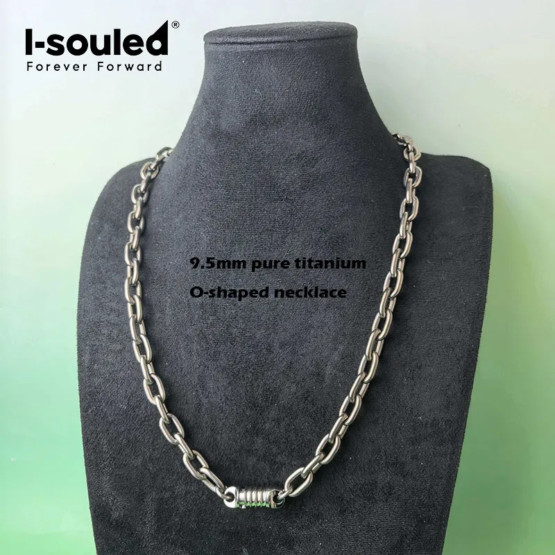 6.8mm/9.5mm pure titanium O-shaped necklace with universal swivel buckle
