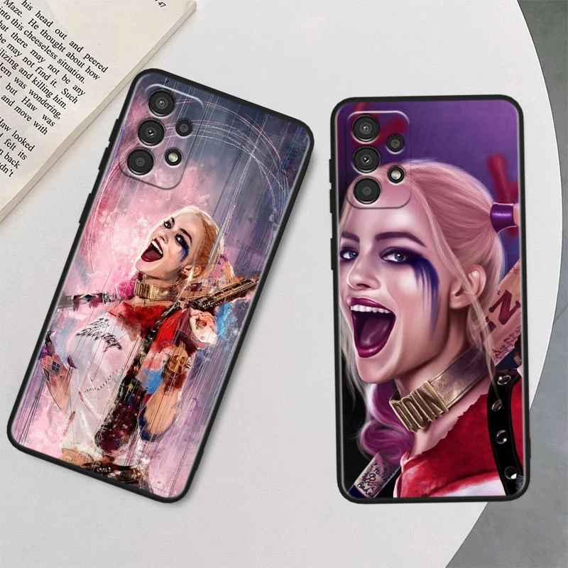 DC Harley Quinn For Samsung A73 A72 A54 A53 A52S A34 A33 A32 A24 A23 A22 A14 A13 A03S A02S Black Soft Phone Case