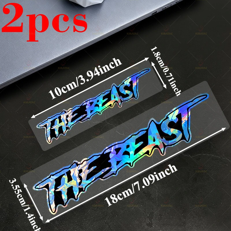 2-teiliges Aufkleber-Set mit der Aufschrift „The Beast“, wasserfeste Vinyl-Aufkleber für Auto und Motorrad, mehrfarbige Optionen