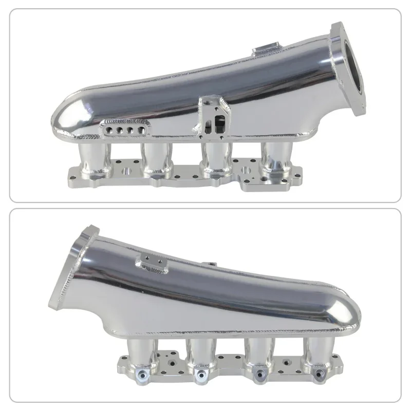 Fit for Nissan Silvia S14/S15 SR20DET Engines  Intake Manifold w/ Fuel Rail 80mm Throttle Body Kit Aluminum Black/Silver
