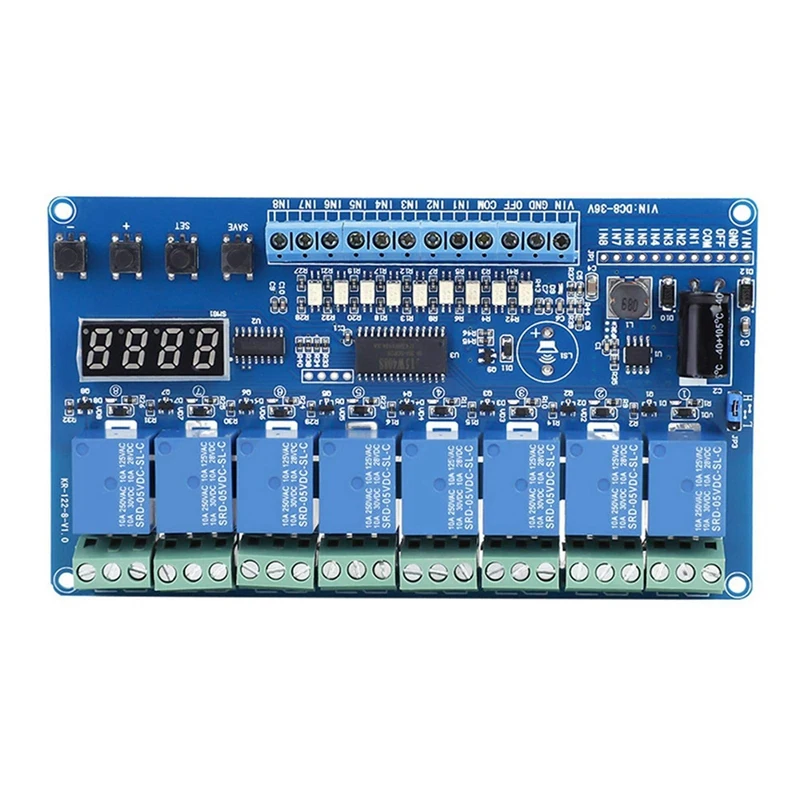 4 Digit LED DC 8 -36V 8 Channel Multifunction Relay Control Module With Power Indicator Relay Suction Indicator