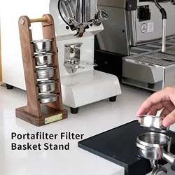Coffee Filter Holder Black Walnut Espresso Handle Filter Basket Holder Coffee Container Storage Rack Barista Accessories