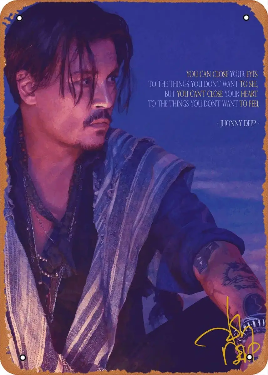 Vintage Johnny Depp Quotes 8'' X 12'' Metal Sign Retro Wall Decor, 8 x 12 Inch JZBVYE13IYN