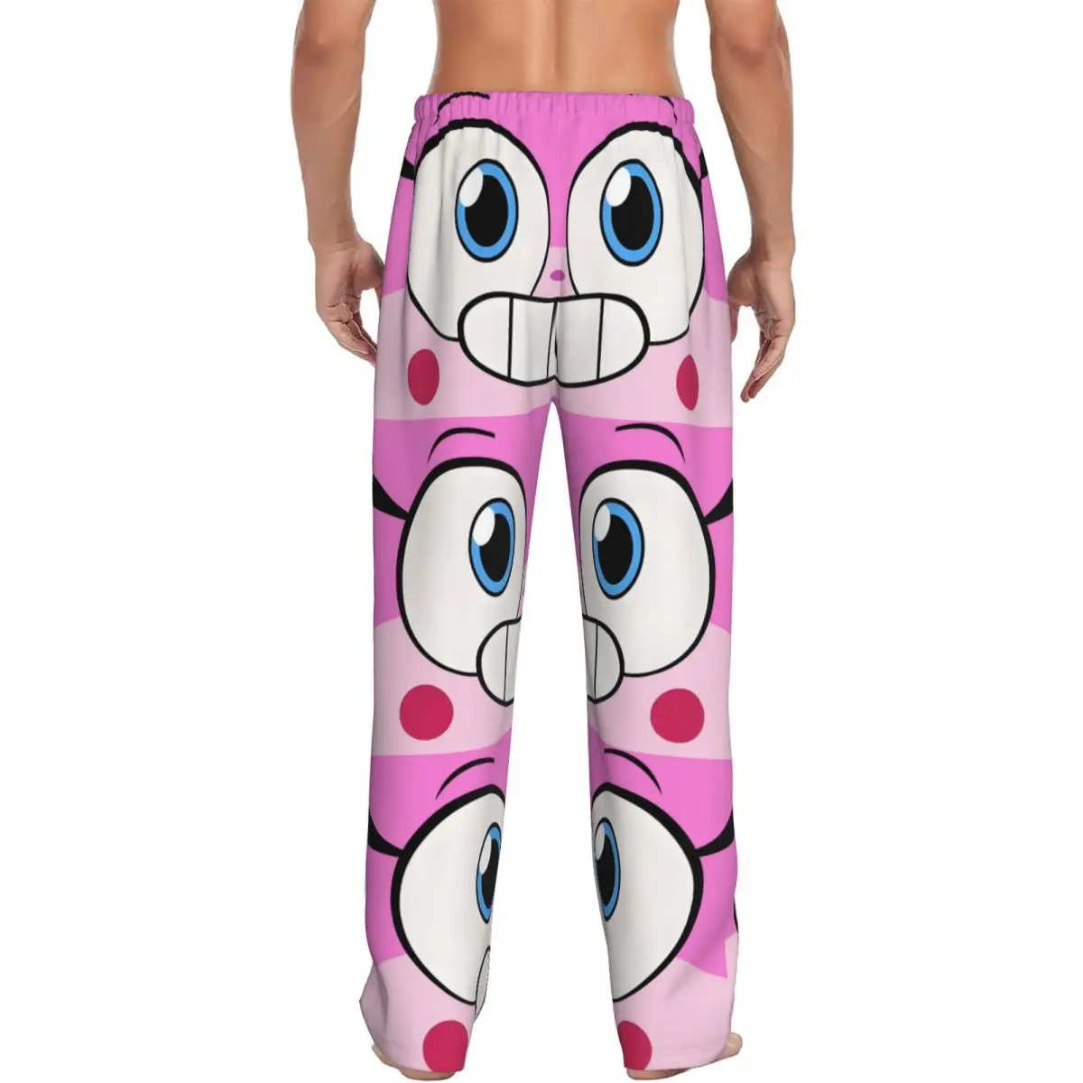 طباعة مخصصة للرجال يونيكيتي بيجامة السراويل القط أنيمي ملابس خاصة صالة النوم قيعان مع جيوب #3