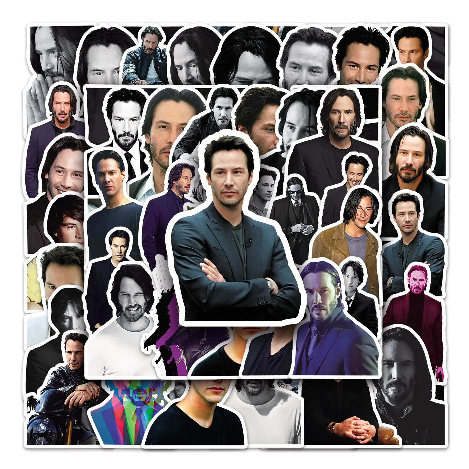 Autocollant mural motif star Keanu Reeves, 10/30/50 pièces, stickers, acteur de film, rick, pour ordinateur portable, téléphone, bagages, décalcomanies, jouets