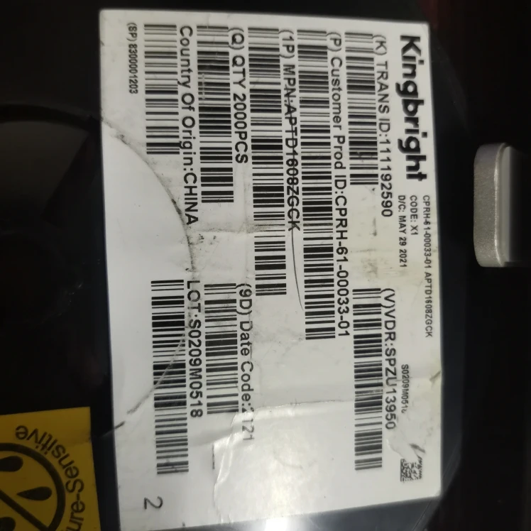 50PCS/APTD1608ZGCK 0603 Emerald green, with lens, concentrating ultra-bright LED