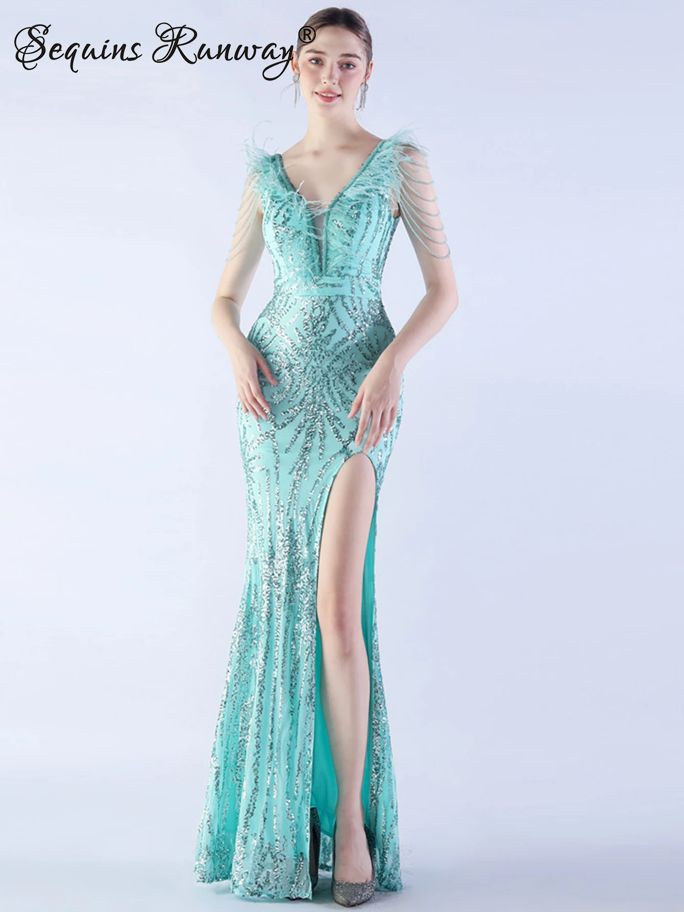 Sexy elegant wedding evening long dresses 2025 woman luxury rhinestone prom party dresses women sequin maxi summer dress vestido