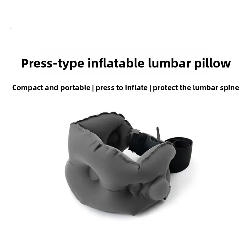 Portable Inflatable Back Support Lumbar Pillow Outdoor Camping Travel Car Backrest Pillow for Office Chair Long Sitting