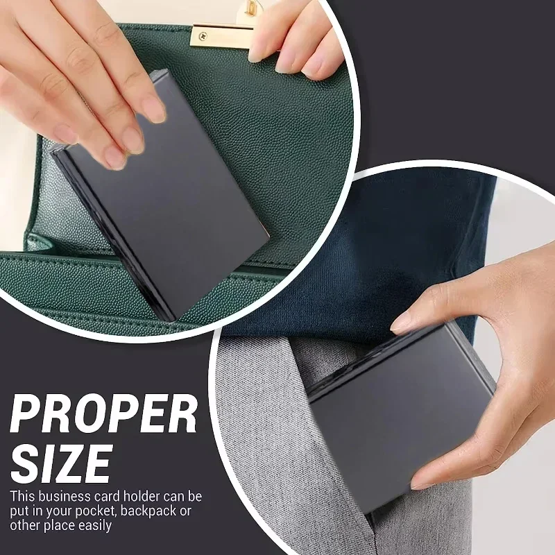 1PC 6-slot business card holder, RFID credit card holder, stainless steel ID card holder, ultra-thin metal wallet