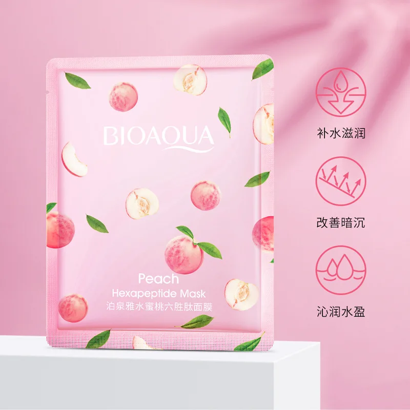 10pcs BIOAQUA Honey Peach Face Mask Moisturizing Anti-aging Anti Wrinkles Face Sheet Masks Facial Mask Skin Care Products view 2
