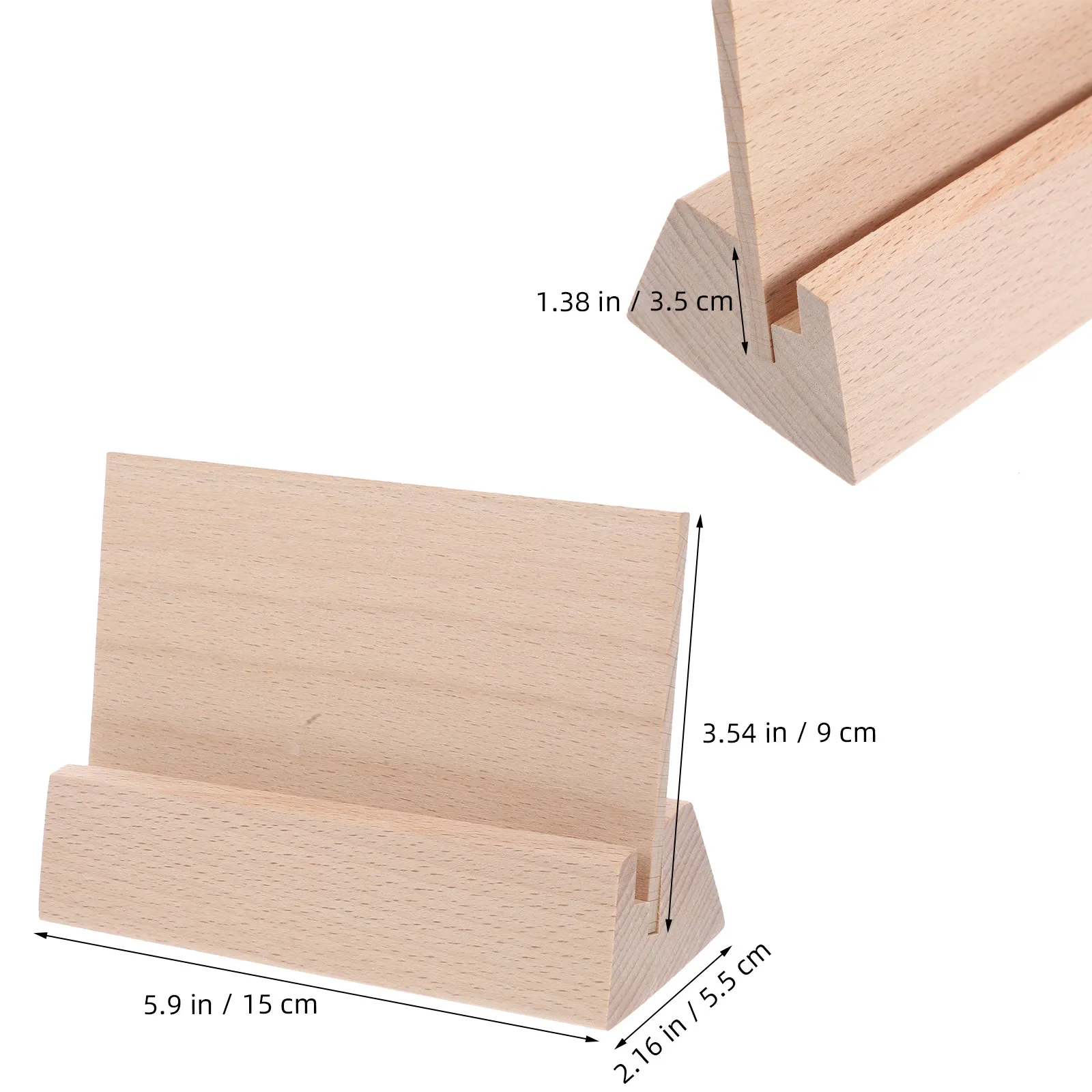 Wooden Tabletop Display Stand Calendar Base Card Holder 7Mm Slot for 14 Paper Pages Rustic Desk Accessory for Postcards Photos