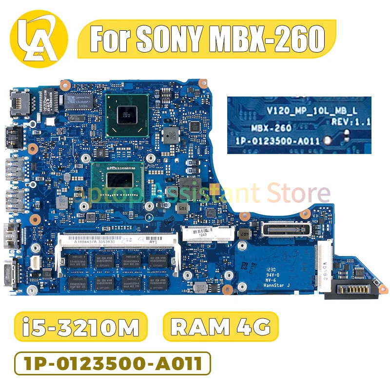 

1П- 0123500 -A011 для ноутбука SONY Vaio SVS131 MBX-260, материнская плата A 1884437 Протестирована материнская плата ноутбука SR0N0 i5-3210M с 4 ГБ ОЗУ
