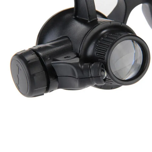 

10x 15x 20x 25x LED Double Magnifier Loupe Kit Black Interchangeable Headband 6 Lr1130 Batteries Not Included LED Magnifier