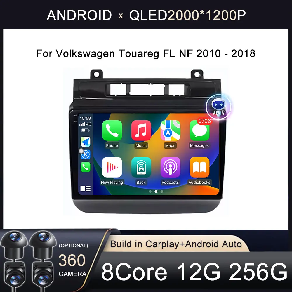 

Android 14 For Volkswagen Touareg FL NF 2010 - 2018 Multimedia Car Monitor Lettore Autoradio Player Navigation GPS Stereo Radio