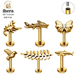 ASTM F136 G23 Titanium Scorpion Koi Fish Labret Stud 16G Stud Earrings Cartilage Tragus Helix Conch Piercing Body Jewelry