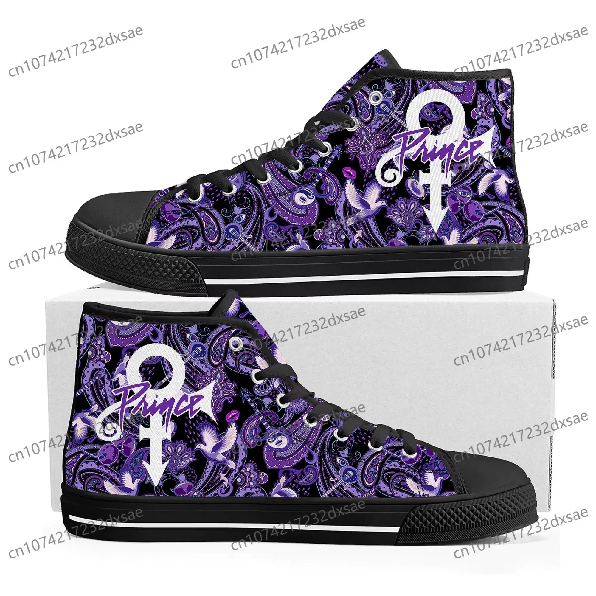Music Singer Prince Rogers Nelson Purple Rain Men Women Breathable Sneakers Casual Cloth 3D Print High Top Canvas Fashion Shoes