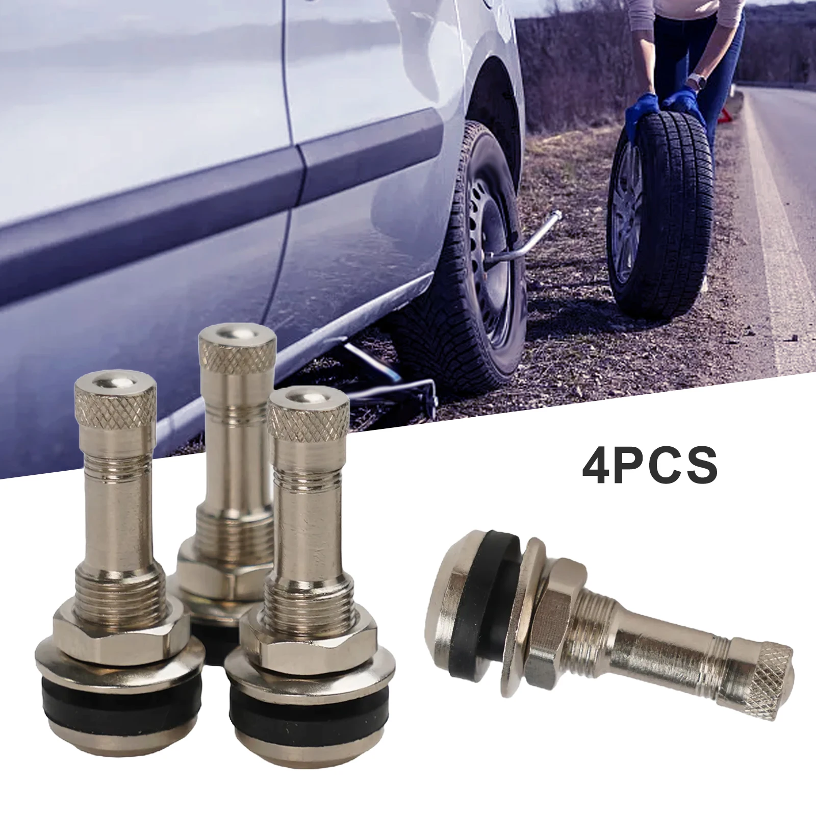 

Iron Tubeless 1 Set Parts Replacement Tyre Valves Accessories Chrome TR 416 Tyre Valves Professional Automobile