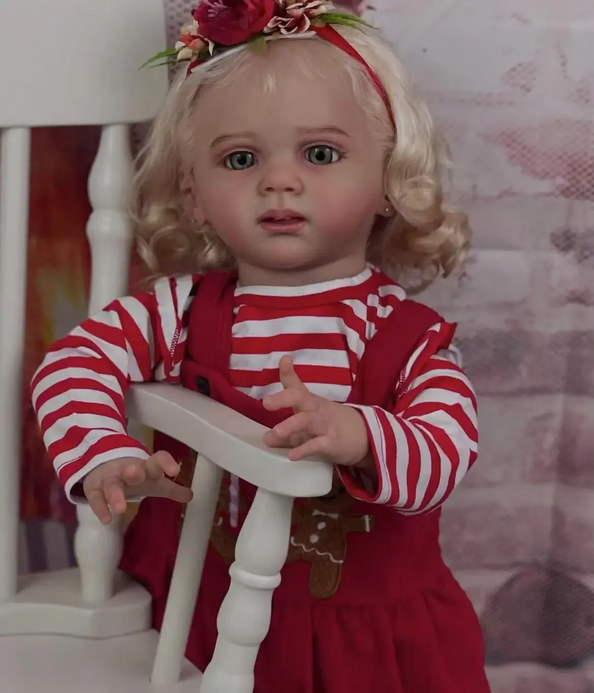 DLS مخصص محدود العرض 25 بوصة تولد من جديد الطفل الذهبي الشعر فريتزي الانتهاء بالفعل مع فستان مختلف