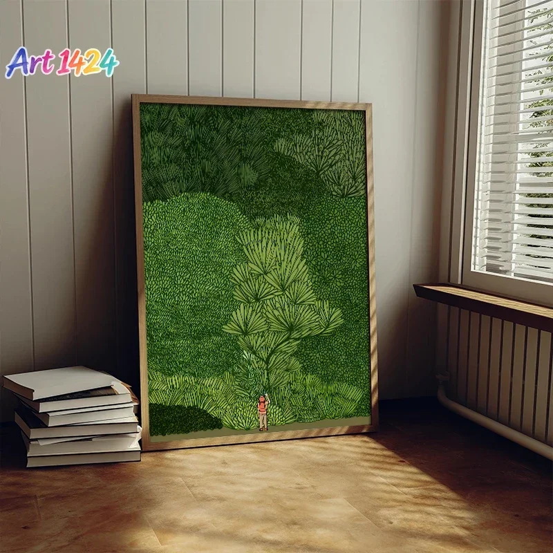 Nordic Green Forest Jungle Explore Poster Wall Pictures Art Modern Canvas Print Painting Korean Studio Living Room Home Decor