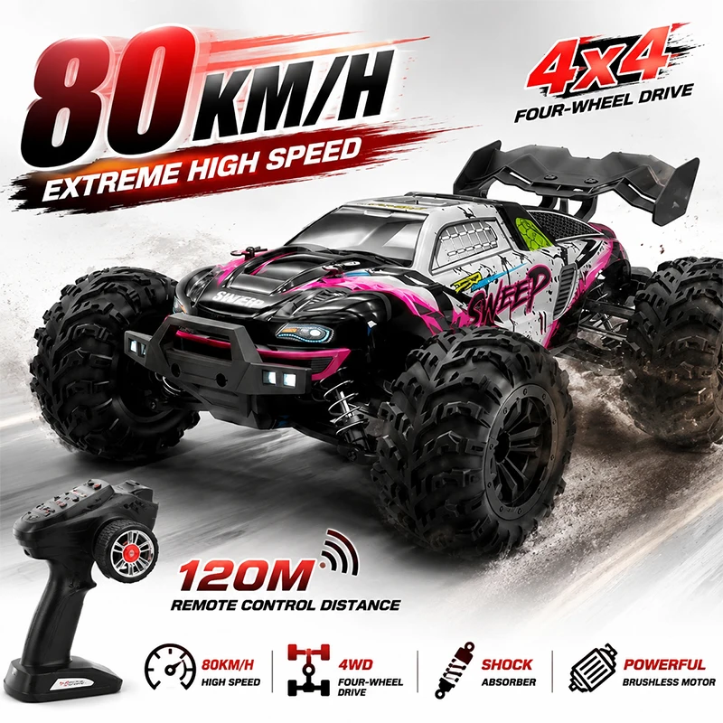 NEW SCY 16101 1:16 80KM/H 4WD RC Car LED Light High Speed Drift Monster Truck VS Wltoys 144001 Christmas Thanksgiving Gifts