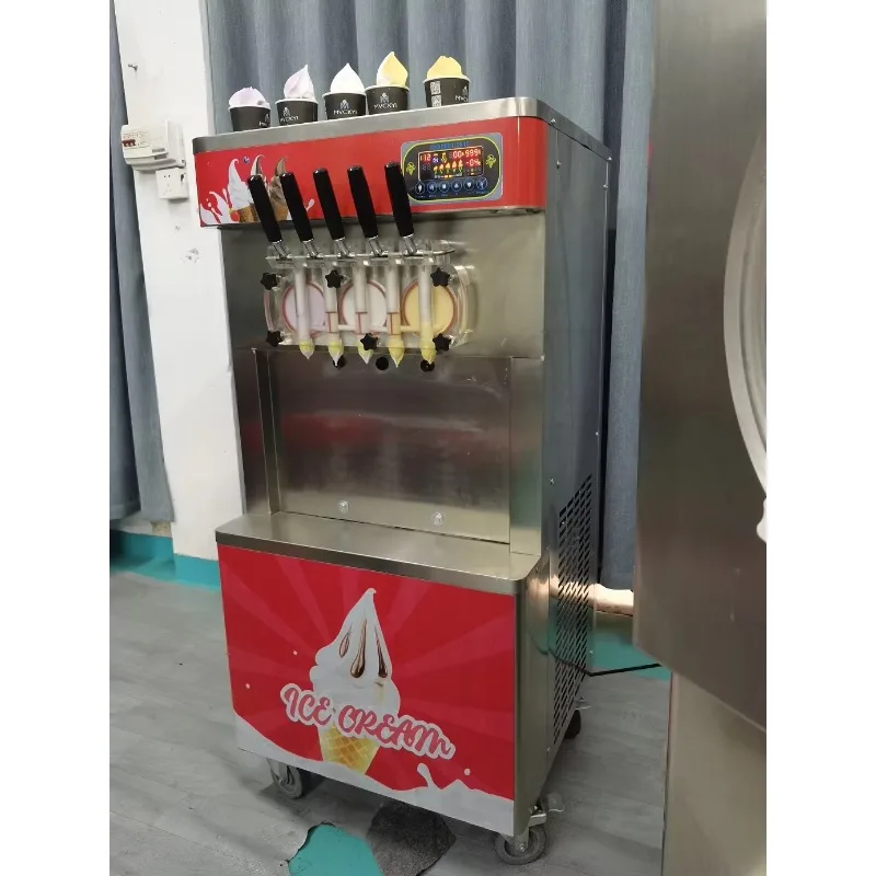 Automatic Commercial Ice Cream Filling Machine 5/7 Flavor Soft  Ice Cream Vending Machine