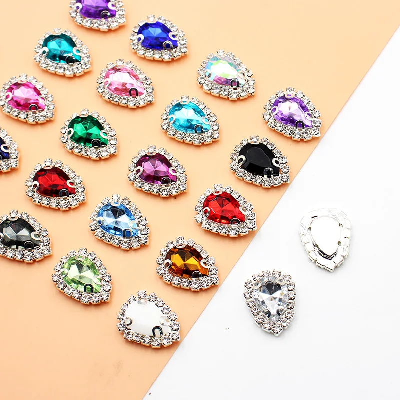 10 / lot 15* 20mm metal rhinestone button decoration Diy wedding invitation decoration brooch hair flower center accessories