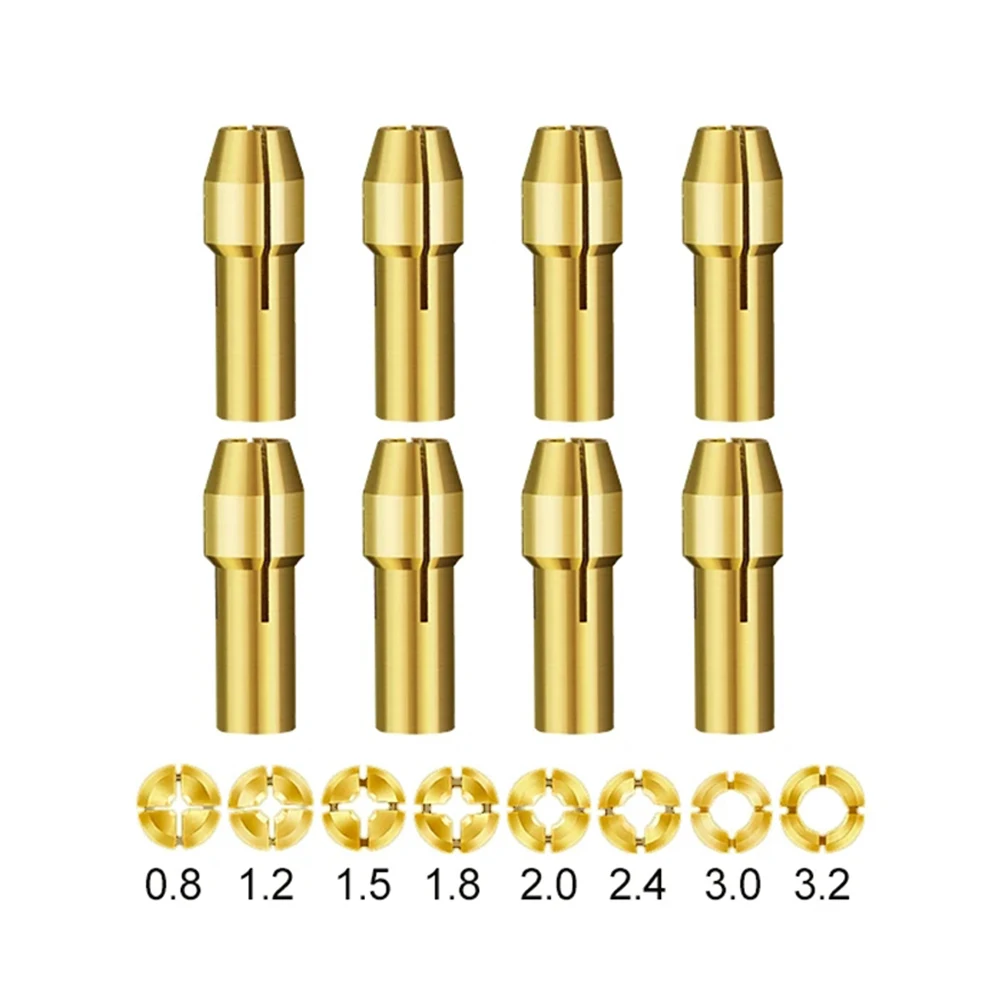 For Rotary Tool Accessory 10PCS Brass Drill Chuck Set with Secure Grip and Quick Change Mechanism for Easy Use
