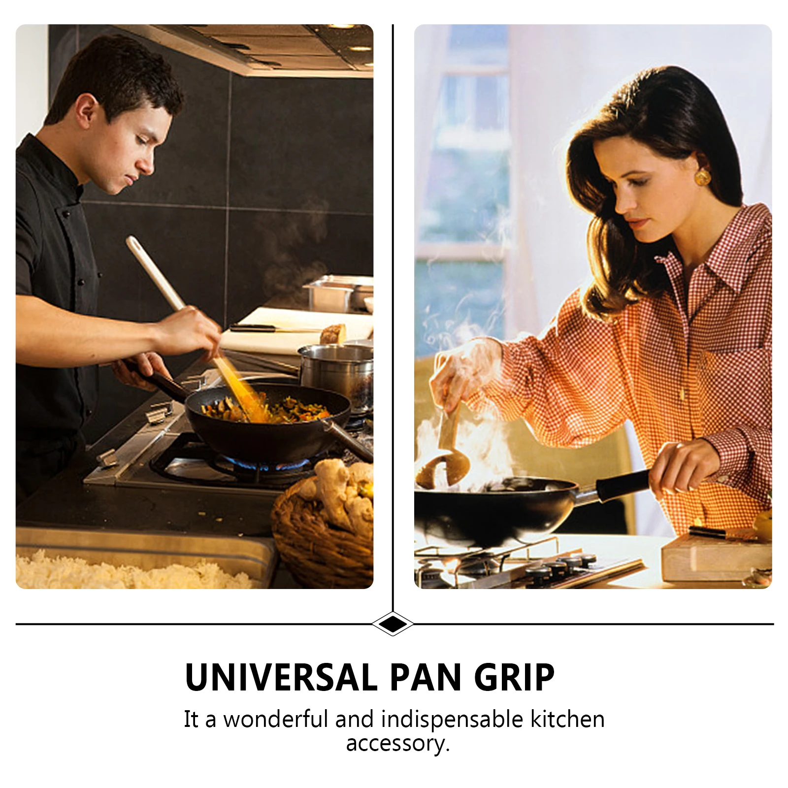 

2Pcs Heat Resistant Replacement Pan Handles Universal Fit for Pots and Pans Kitchen Accessories Universal Pan Grip