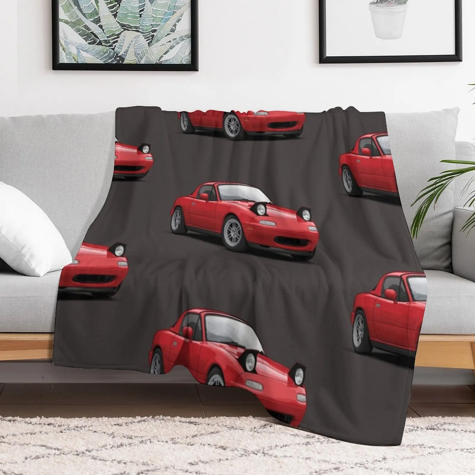 

Mx5 / Miata NA MK1 illustration Throw Blanket anime Kid'S Cute Plaid valentine gift ideas Blankets