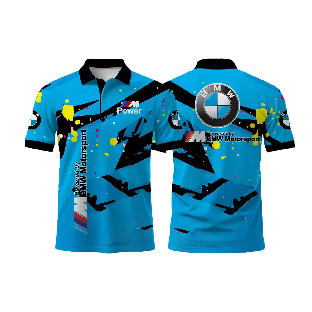 

Style Motorcycle Polo Shirt Riding BMW Sportswear 3D Printed Short Sleeves Casual Comfortable Button Design Unisex Polo Shirt