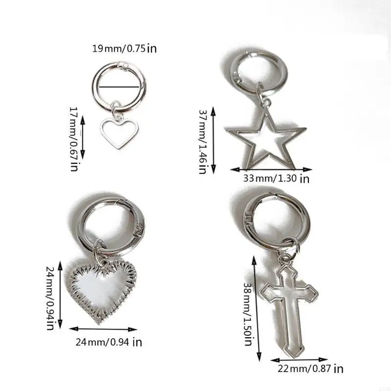  Set of 2 Shoe Buckles with Punk inspired Pendants Exquisite Boot Adornment Charm