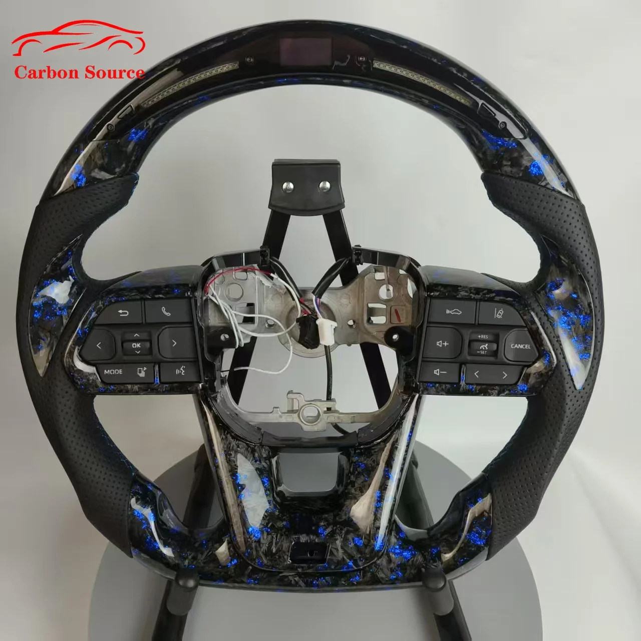 LED Sports Steering Wheel Forged Carbon Fiber Wheel for Toyota Land Cruiser 200 Models