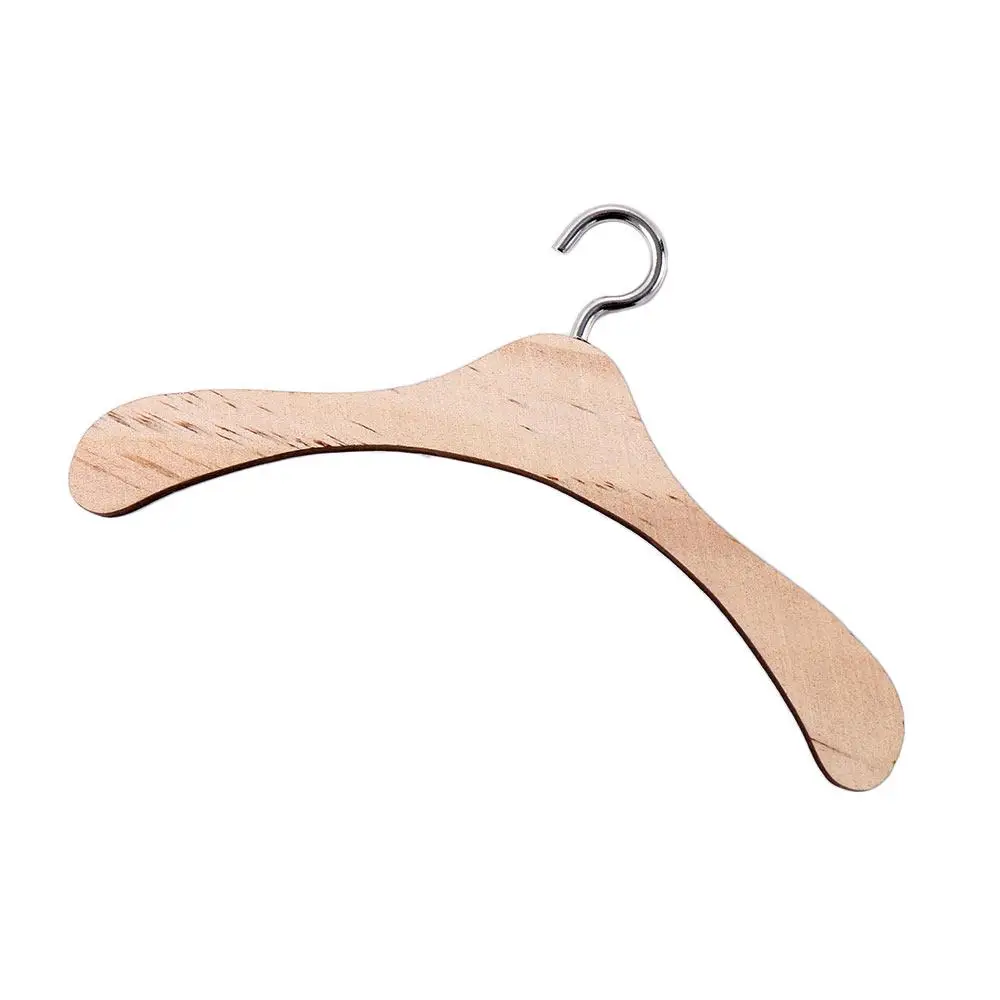 12cm Sweaters Space Saving Wooden Mini Laundry Hook Clothes Hangers Drying Racks Holder Doll Accessories