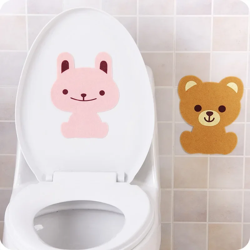 Cartoon Animal Bathroom Toilet Sticker Thickened Felt Toilet Toilet Deodorant Sticker Deodorant Adhesive Pad